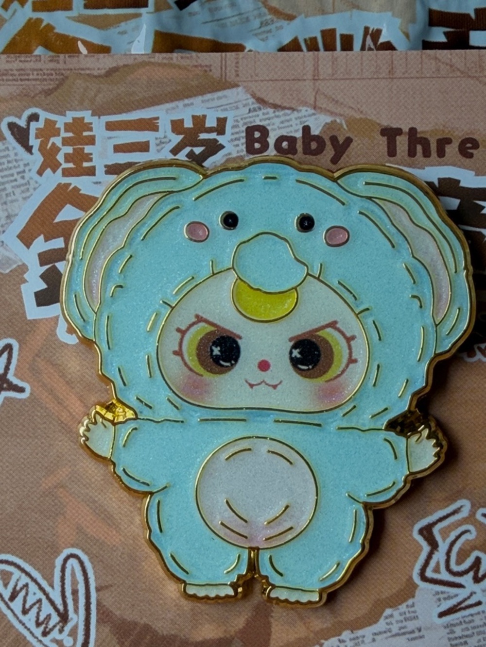 🐘 BABY THREE BADGE OF METAL PIN 🐘 NWT 🐘